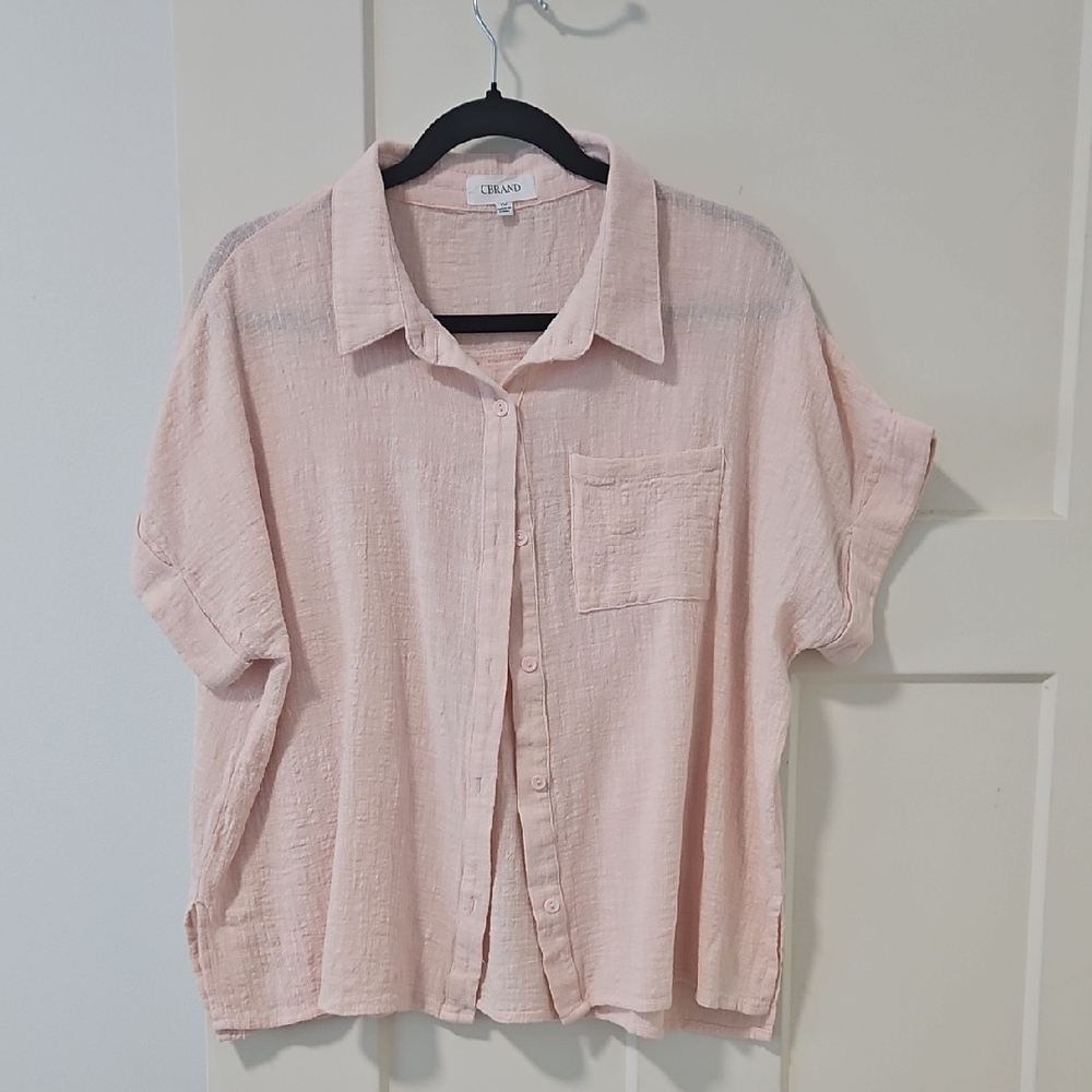 Pink Button-Up Shirt NWOT